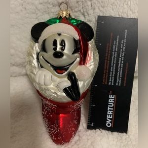 Christopher Radko 1998 Mickey stocking glass Christmas ornament Disney